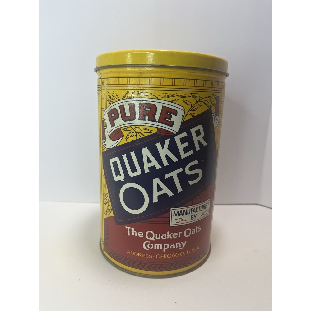 Vintage 1984 Quaker Oats Tin Retro Graphics‎ Limited Edition